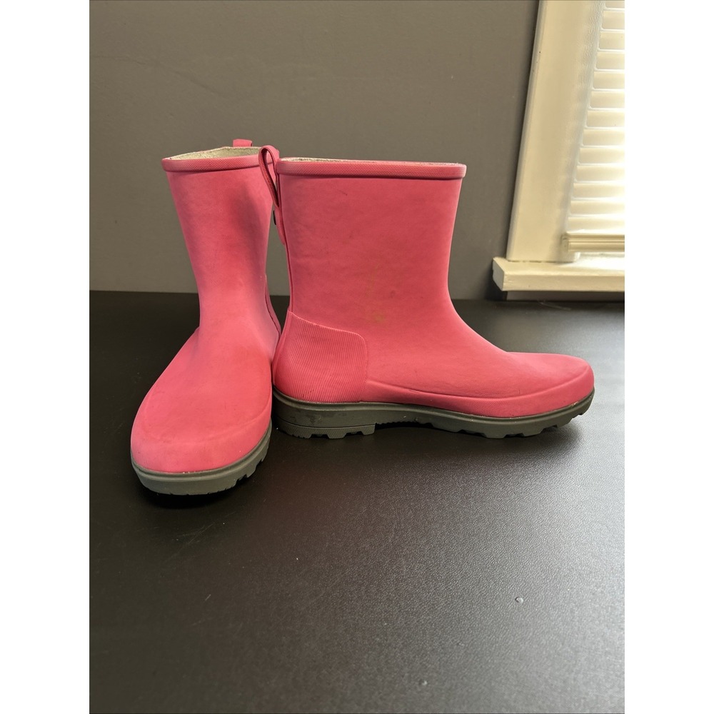 Bogs Holly Jr Girls 6 Mid Rain Boots Pink Round Toe Pull On Waterproof School - Picture 9 of 16